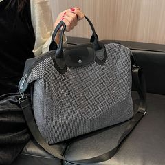 Travel bag with large capacity, lightweight and fashionable diamond-embellished top-handle bag for women, business trips and travel, women's crossbody sports and fitness bag