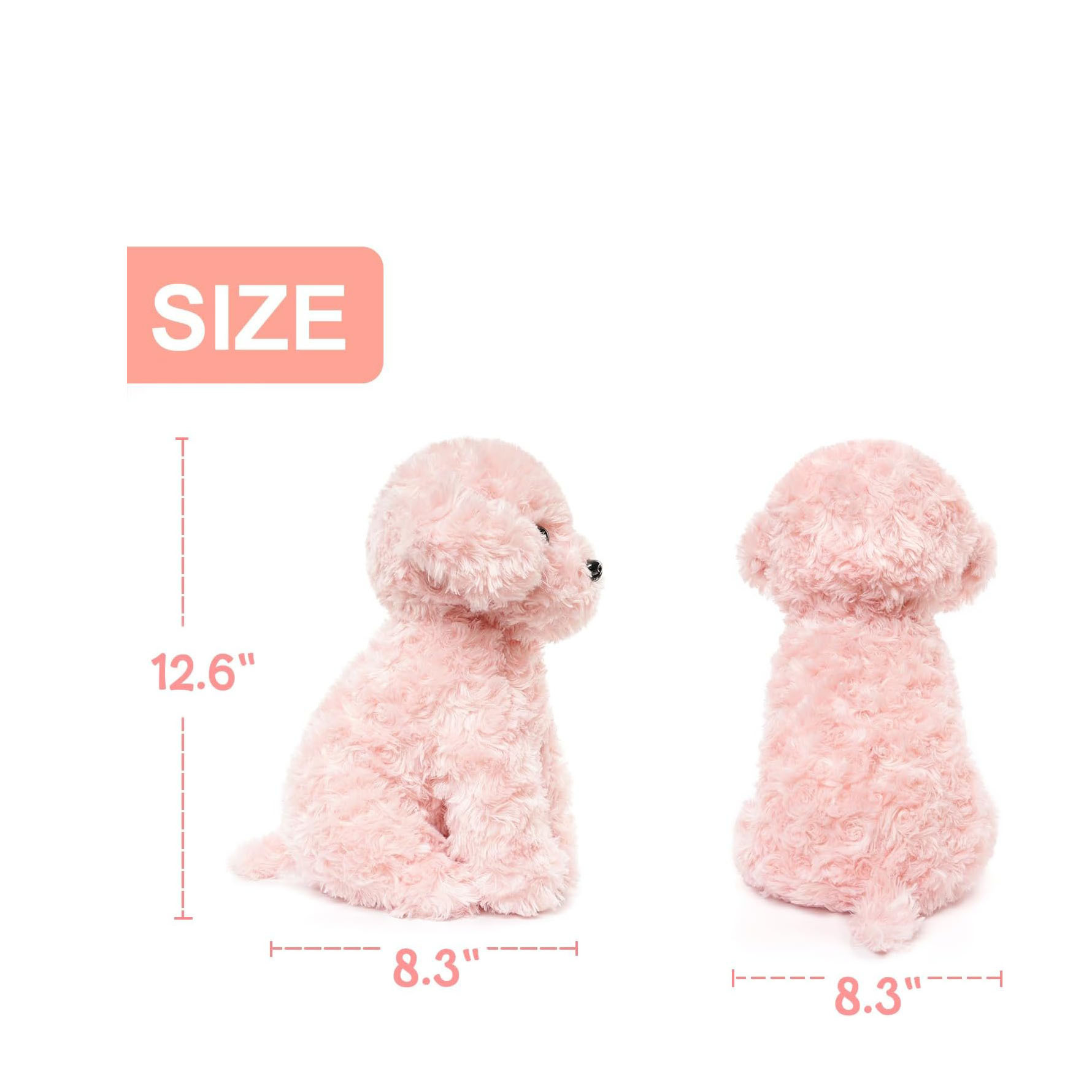 Caricatura personalizada rosa lindo juguete de peluche para perros tibia muñeca mascota logotipo personalizado regalo tranquilizador image 3