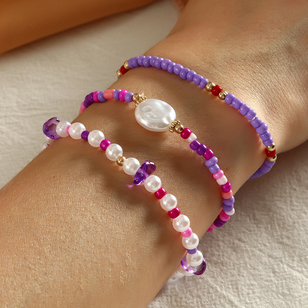 15g Weight Bracelets Classification Beads Chain Material 1 Set Quantity Casual, Daily Occasion Artificial Crystal, Seed Bead Material Geometric Pattern Women's Gender Beaded Design Simple Style Style Simple Style Geometric Artificial Crystal Seed Bead Beaded Women's Bracelets 1