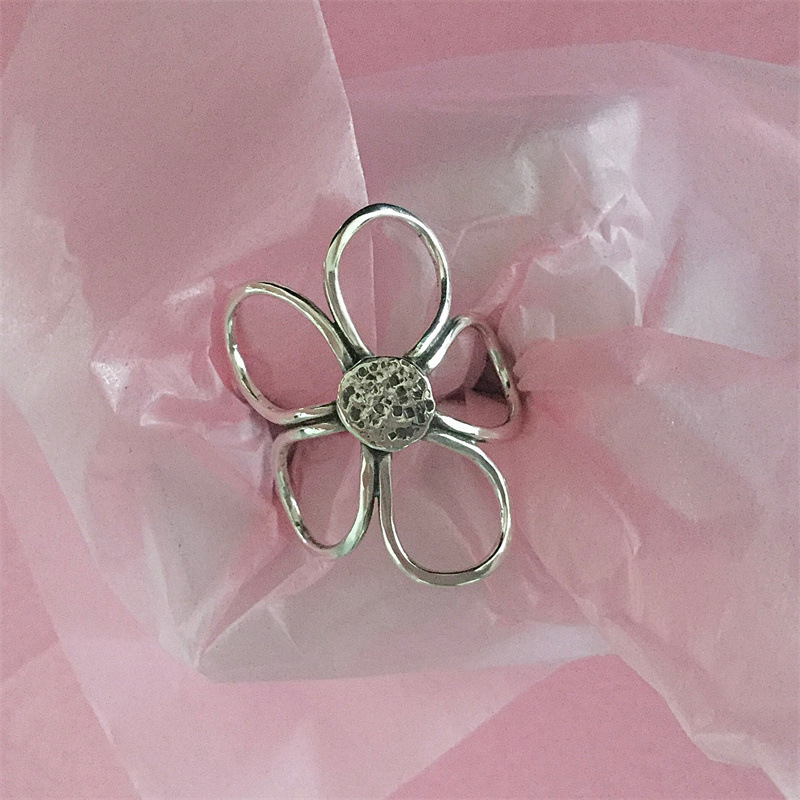 1 Piece Simple Style Flower Copper Plating Open Ring display picture 3