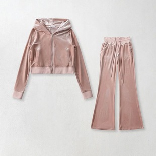 23 European and American style women's new micro flared pants autumn and winter low waist sexy high stretch pants wide leg mopping flared pants