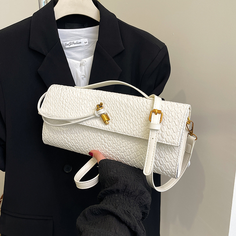 2025 New Cross-Border Woven Baguette Crossbody Bag Vintage Texture Handbag Simple Luxury Shoulder Bag - Thumbnail 2