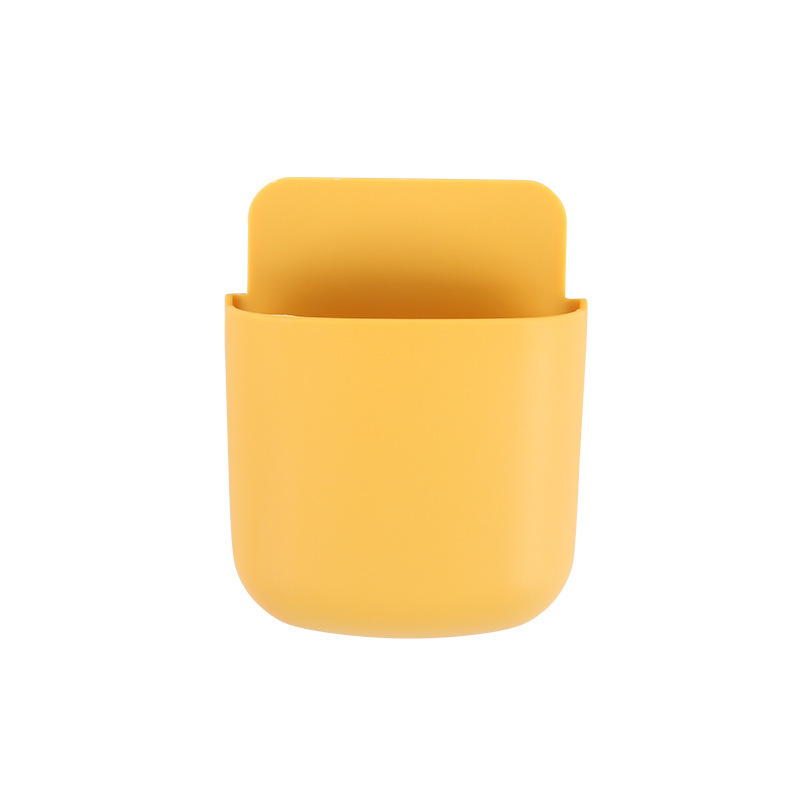 Caja de almacenamiento de control remoto montada en la pared Sala de estar Estante de almacenamiento de noche Soporte sin perforaciones Estante de almacenamiento de carga del teléfono móvil doméstico