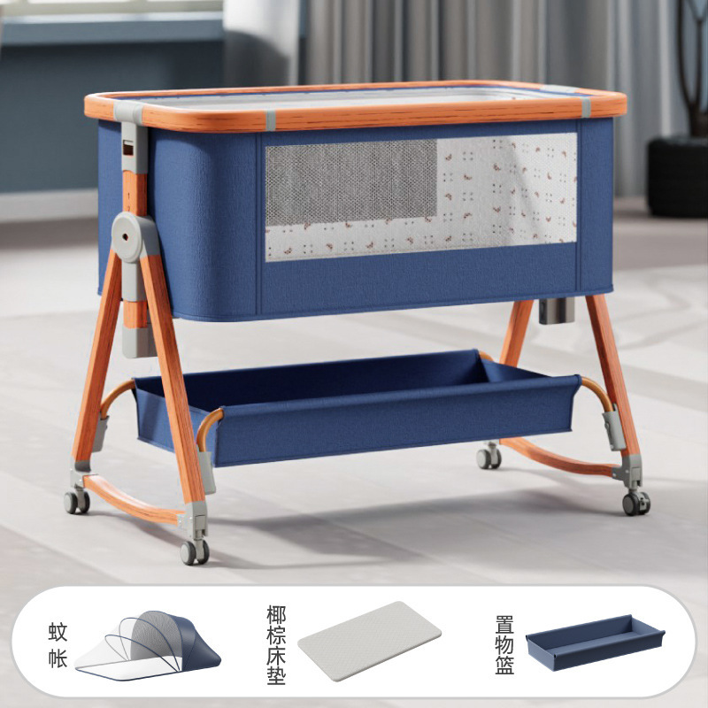 Recién nacido costura gran cama madera grano bebé cuna cama móvil portátil BB cama multifuncional bebé cuna
