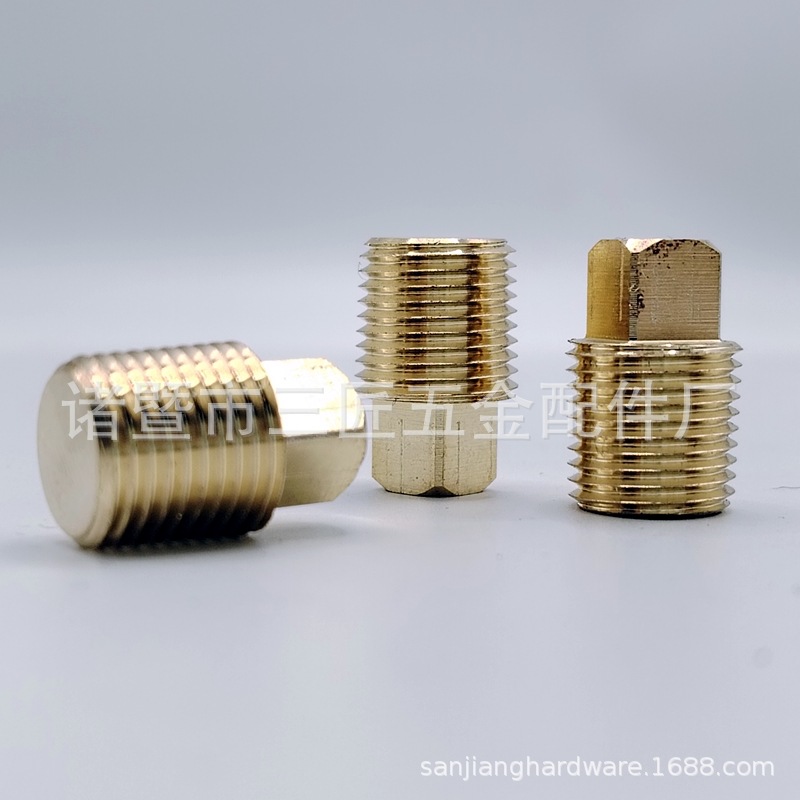 铜四方堵头 方头堵头 1/8 1/4 3/8 1/2 NPT 实心空心外四方堵头