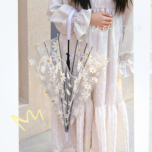 Wholesale transparent umbrella, long handle automatic umbrella, high-looking girl taking photos, super high return rate, ins internet celebrity umbrella