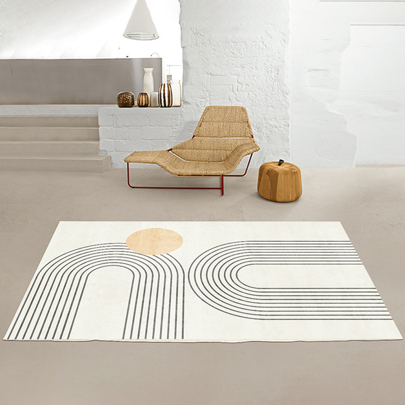 Alfombra de la sala de estar de estilo japonés alfombra nórdica geométrica alfombra de lujo ligero cubierta completa habitación en casa dormitorio manta de noche