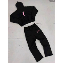 2025年欧美跨境款卫衣Y2K潮流卫衣套装字符图案休闲运动男女款