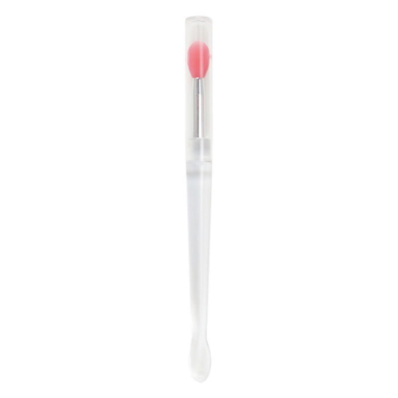 Cepillo labial de silicona portátil con tapa aplicador de cabeza suave palo lentejuelas sombra de ojos brillo de labios esmalte de labios máscara de labios mini cepillo de lápiz labial