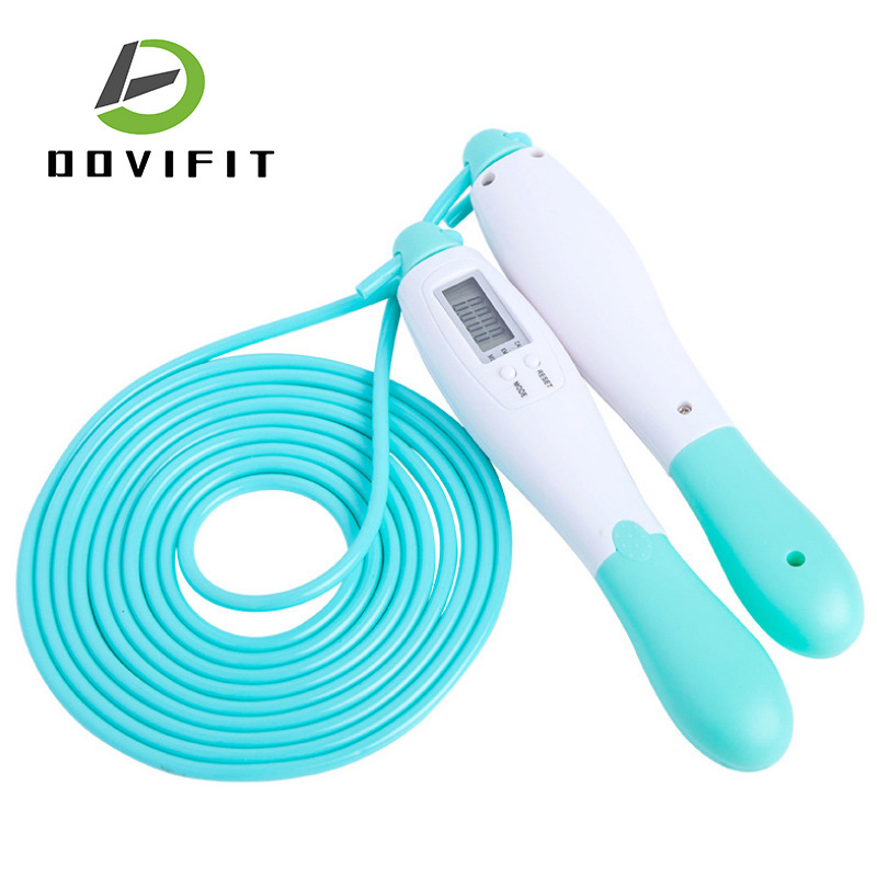 Contando la cuerda de saltar alambre de acero inalámbrico de doble uso entrenamiento de ejercicio de fitness para adultos cuerda de saltar inalámbrica interior