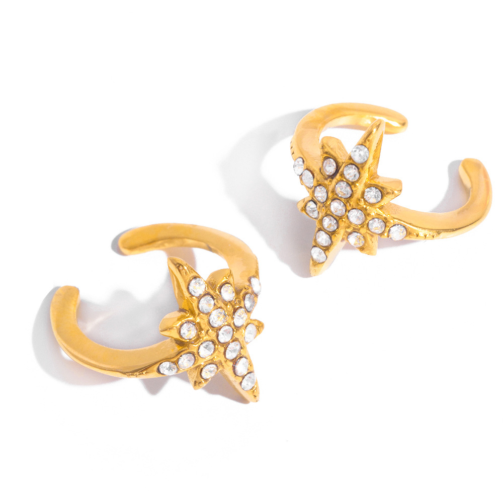 Wanxing aretes de zircon europeos y estadounidenses lujosos de alto nivel de acero inoxidable auriculares de estrella de diamante para mujeres joyerías transfronterizas nicho de diseño