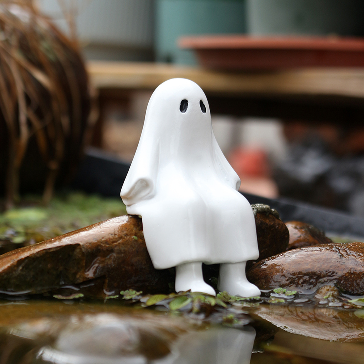 New  Holiday Ornaments Halloween Christmas Sitting Ghost Skull Ornaments Can Decorate Ghosts