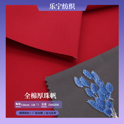 批发梭织全棉帆布 厚珠帆布 男装面料 现货棉布派克服面料|ru