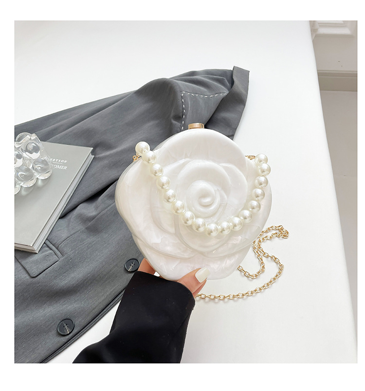 Elegante Blumen Acryl Handtasche Für Damen Einzigartige Box Tasche_voghion.com