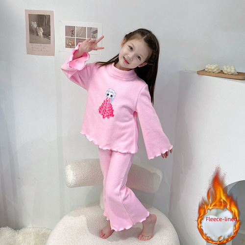 New Autumn Girls' Sleepwear Frozen Elsa Princess Medium Kids' Home Clothes Silk Cotton