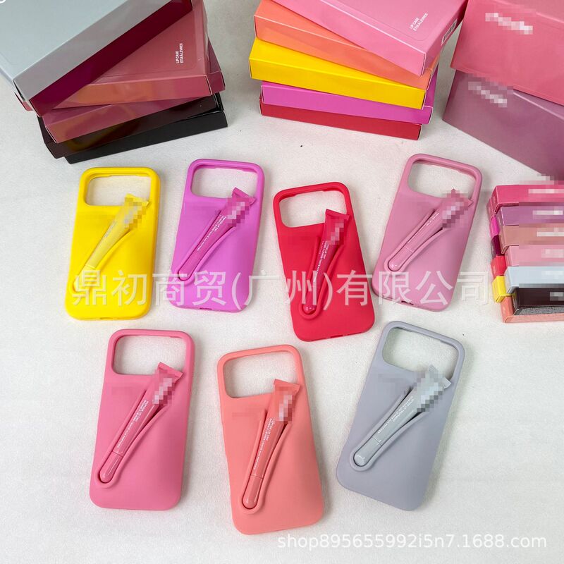 Cross-Border Hailey Lip Gloss Holder for Lipstick Iphone17 Apple Series Phone Case 16/15Pm Silicone