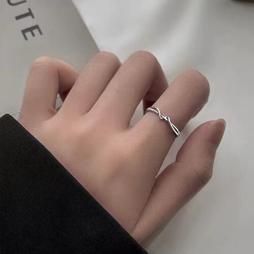 925 sterling silver simple line female ring niche design geometric ring cold style fashion personality one piece wholesale