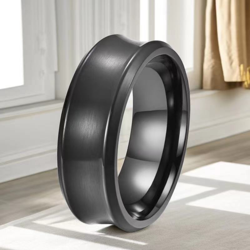 1 Piece Quantity Vacation Classic Style Solid Color Titanium Steel Plating Men's Rings Men Band Rings