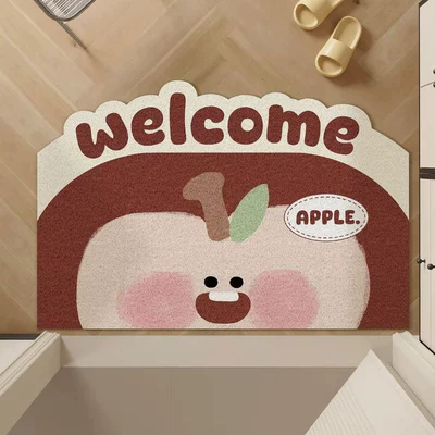 Avtomobil döşəmə paspasları – Suitable for Bathroom Sinks, Can Be - welcome-the-little-apple-special-shape-silk-circle-4060cm