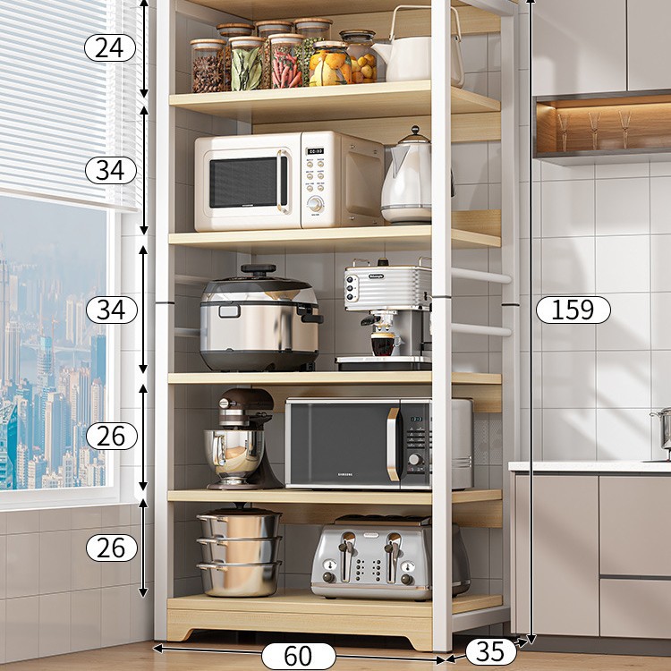 Estante de almacenamiento de cocina piso del hogar horno de microondas de múltiples capas estante simple multifuncional estante de almacenamiento