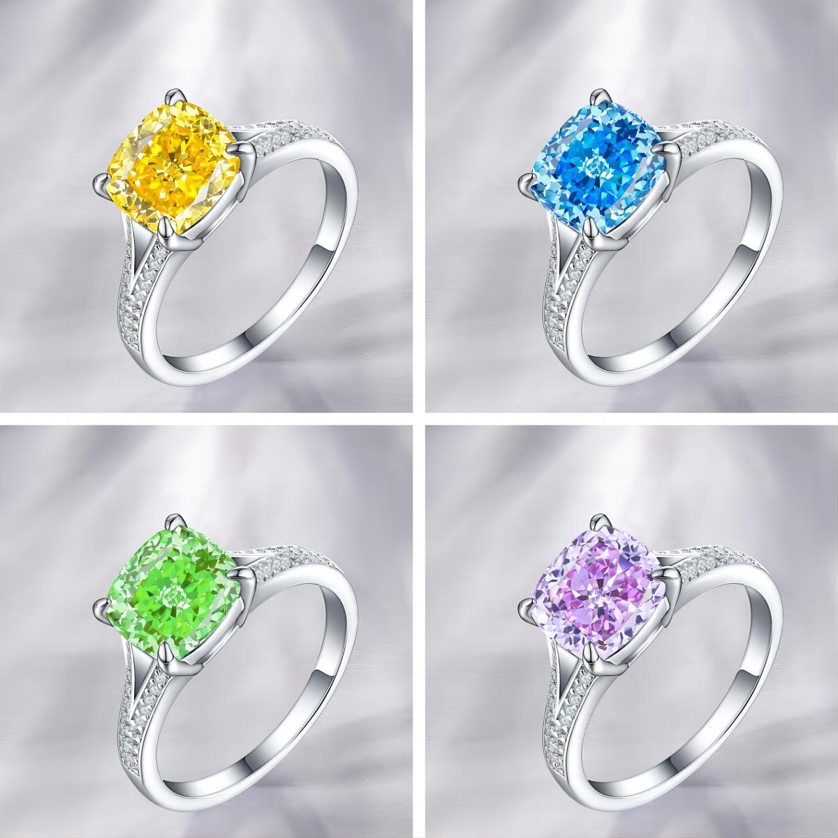 7g Weight High Carbon Diamond Inlay Material Rings Classification 1 Piece Quantity Holiday, Daily Occasion 925 Sterling Silver Material Geometric Pattern Women's Gender Inlay Design Simple Style, Classic Style Style 925 Sterling Silver High Carbon Diamond Geometric Rings 3