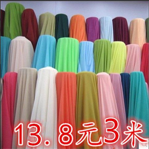 Chiffon cloth Fabric summer clothing Lining white black Gauze skirt lining cloth