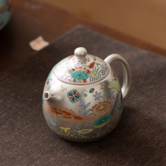 魚藻紋鎏銀主人杯陶瓷仿古中式缸杯家用茶杯功夫茶具茶壺禮盒裝