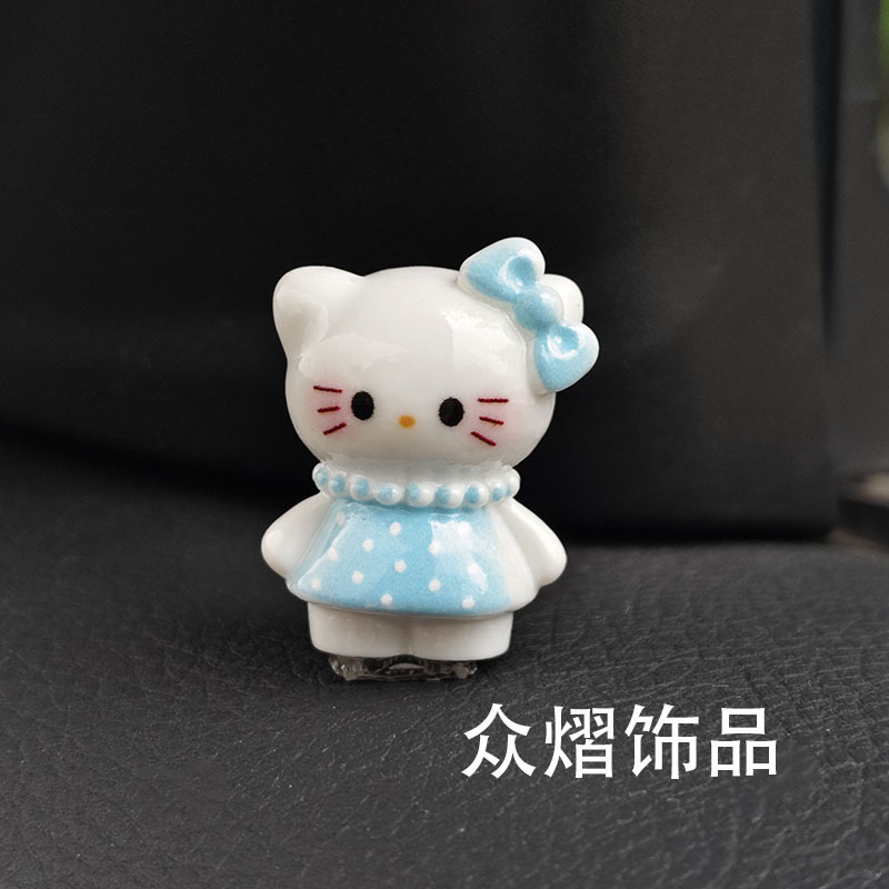 可爱卡通立体格纹裙喵喵萌粒公仔 diy装饰品盲袋配件车载桌面摆件|undefined