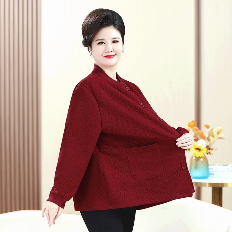 200斤のお母さんの秋の服のコートの特体の大きいサイズの中高年の婦人服の太っている奥さんのカジュアルな春と秋の服のジャケット|undefined
