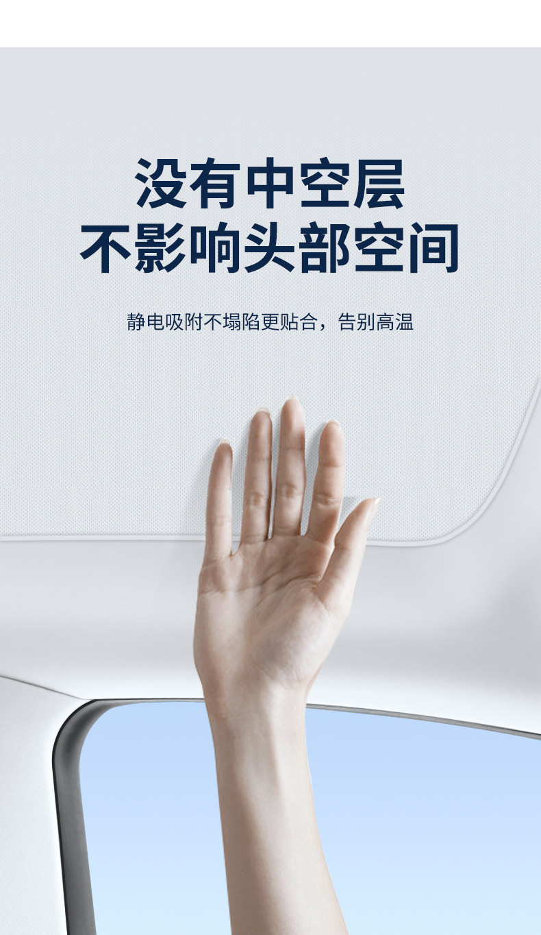 Suitable for Tesla model3/y/s suede electrostatic adsorption sunroof sunshade sunscreen sunshade