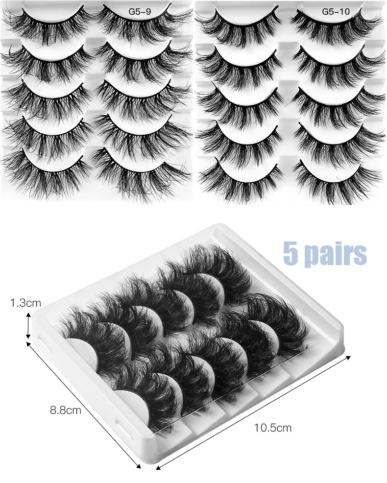 Elegant Solid Color Imitation Mink False Eyelashes 5 Pairs display picture 6