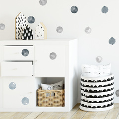 新款FX-F273灰色水彩圓點臥室衣櫃冰箱玄關DIY家居牆面裝飾牆貼紙