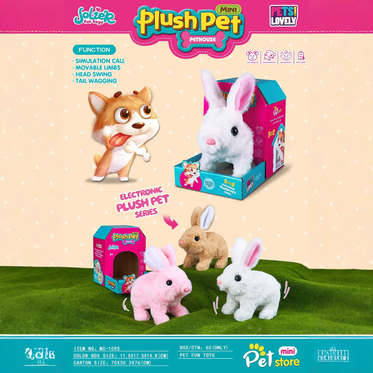 Productos explosivos transfronterizos mascotas electrónicas perros y gatos unicornios simulados juguetes de peluche juguetes muñecas regalos para niños