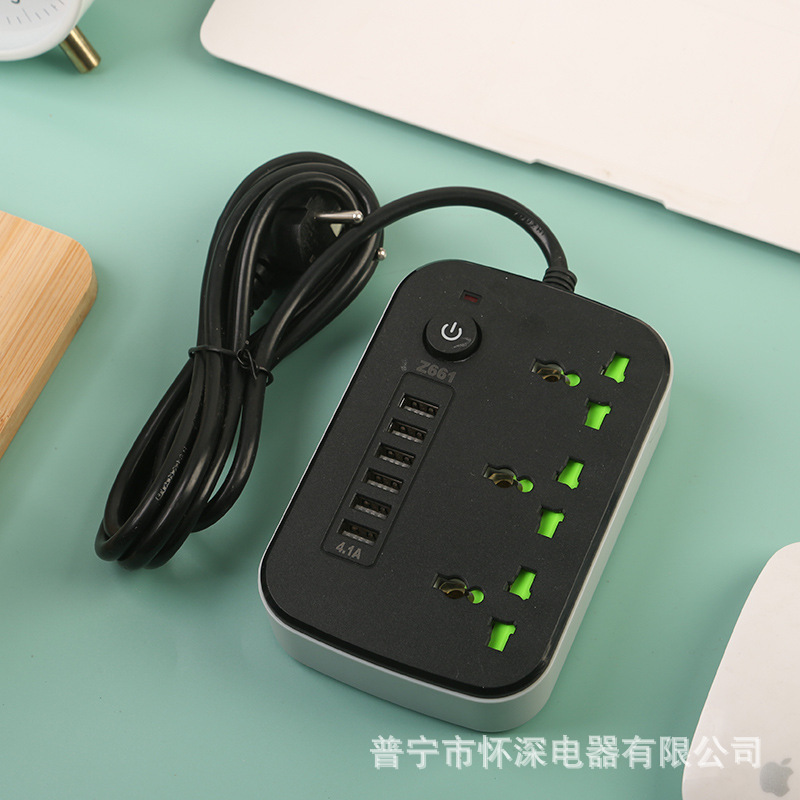 Conector USB de exportación multifuncional oficina doméstica estándar británico estándar europeo y americano con cable de puerta de seguridad