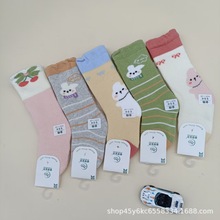 舒适透气儿童毛圈袜子长筒加厚保暖卡通提花宝宝袜子毛巾袜子批发