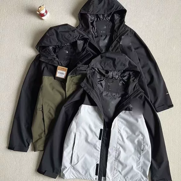 Beijia Cross-Border Foreign Trade Spring and Autumn Color-Blocking College-Style Trench Jacket Unisex Hooded Outdoor Jacket