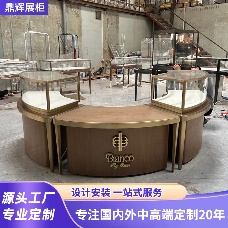 玻璃展示柜透明首饰产品中岛柜台整店设计商场高端定制珠宝展示柜