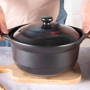 Kangshu Commercial High Temperature Resistant Dry Burning Uncracked Casserole Household Stew Pot Gas Large Capacity Stew Soup Pot Ceramic Sand Stone Pot