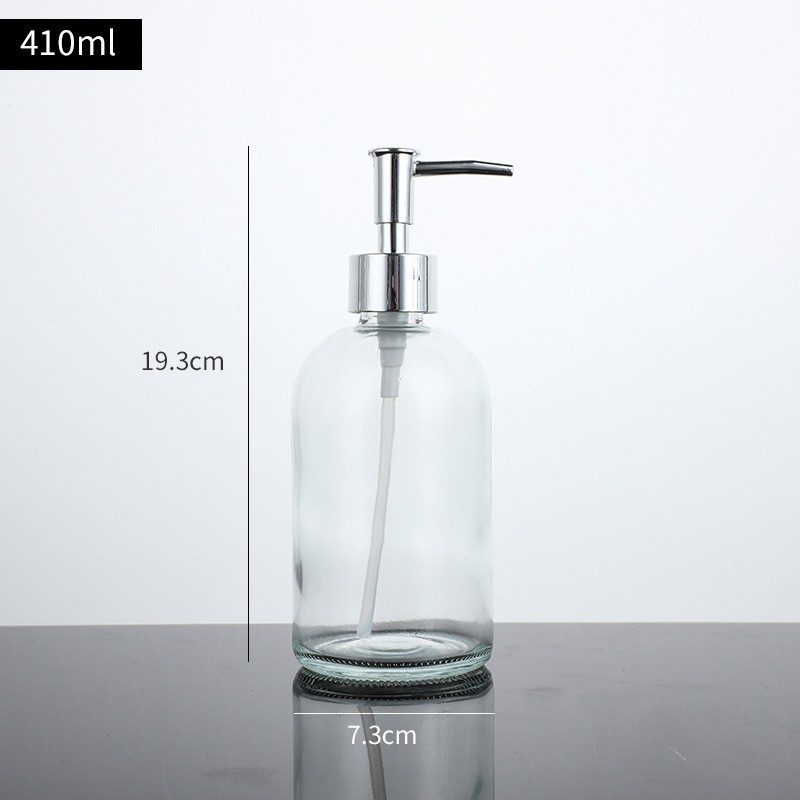 Botella de desinfectante de manos de presión botella de champú de baño doméstico botella de agua de gel de baño botella de cristal embalaje de loción vacía botella duradera
