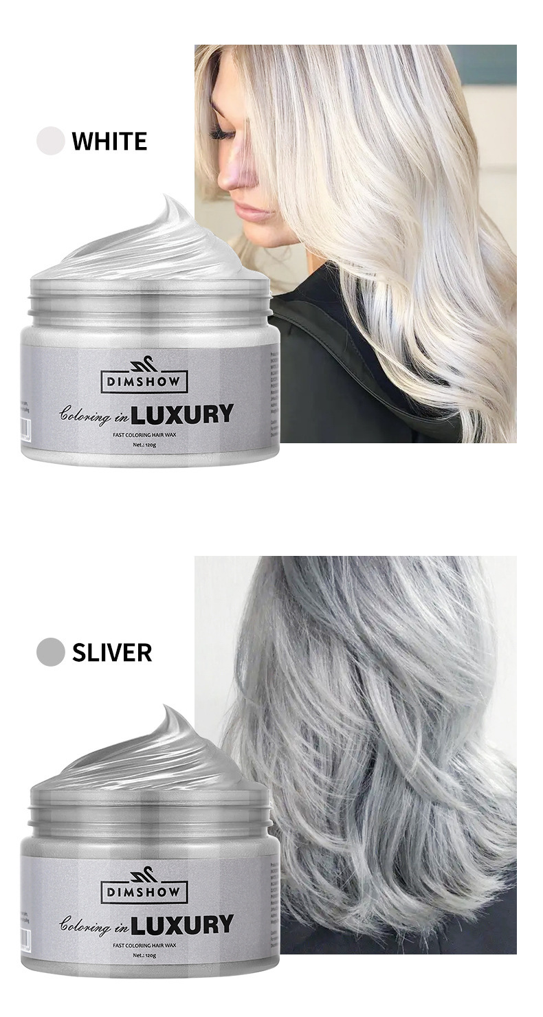 DIMSHOW Disposable colorful Styling Hair wax, natural and colorful, Grandma gray, silver and blue undefined