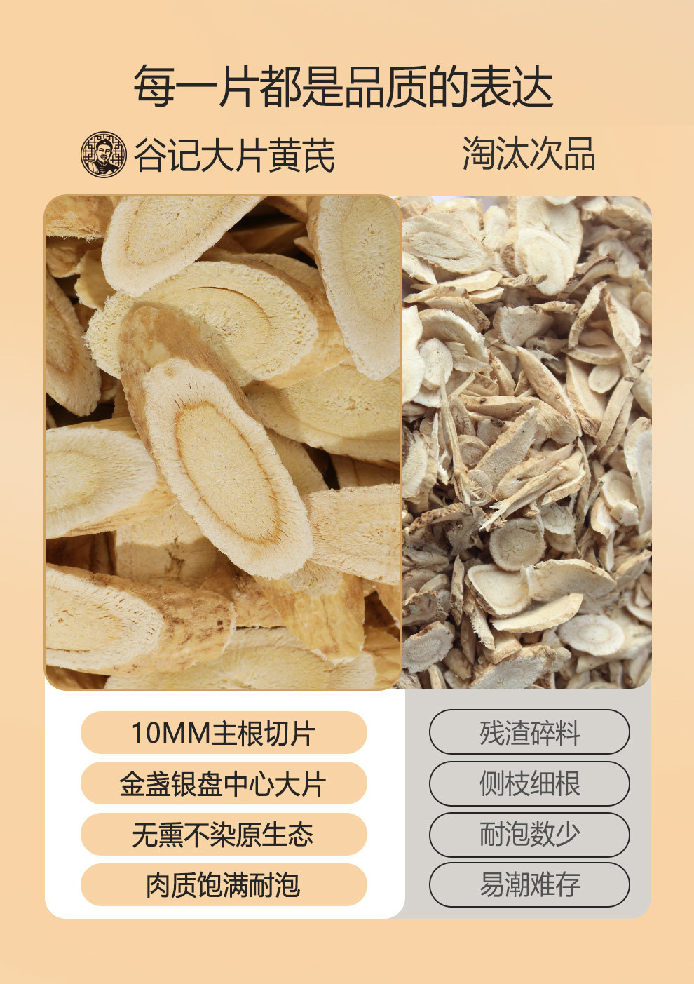 Dried Astragalus Root Slices 220g Gansu Huangqi Beigi Slices for Herbal Tea Soup and Decoction quality and texture