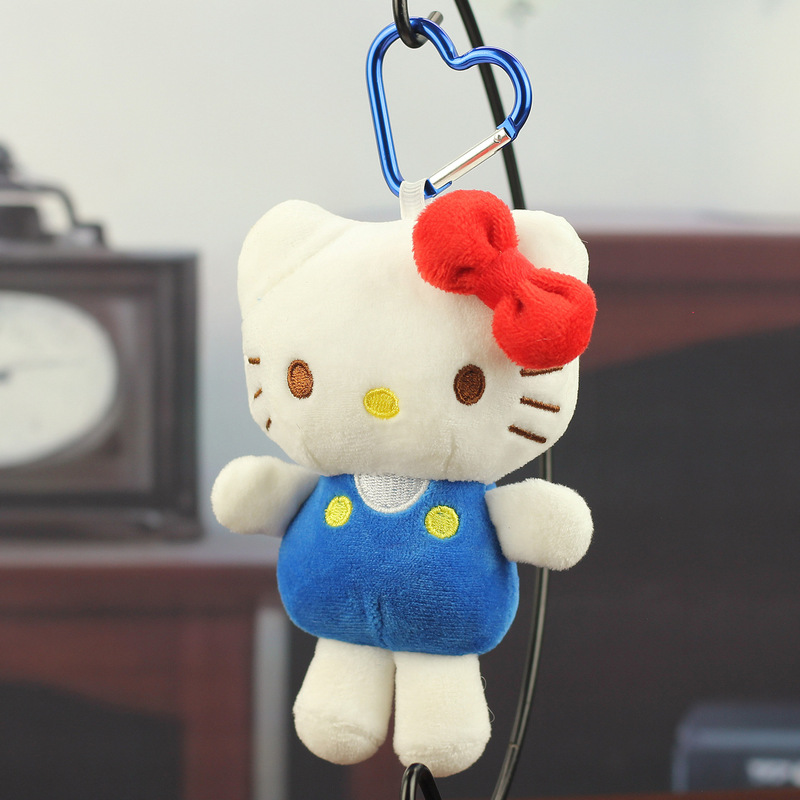 网红可爱KT小猫毛绒挂件呆萌猫咪公仔钥匙扣娃娃玩偶情侣书包挂饰|undefined