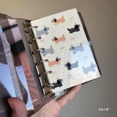 M5手账本活页分隔板腊肠狗可爱清新透明亚克力分隔页板保护内页板