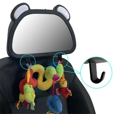 Large field of view rear view auxiliary mirror car child car seat - upgrade-hook-led