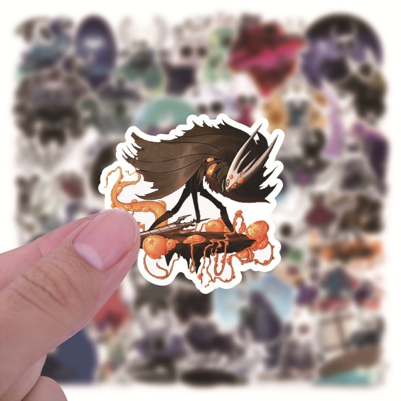 50 Cartoon Anime Stickers Hollow Knight Cool Trendy Brand Stickers Decorative Guitar Mobile Phone Waterproof Stickers Wholesale