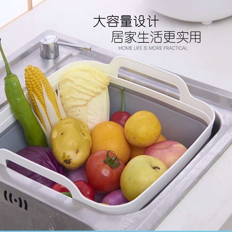 跨境折叠收纳筐手提折叠脸盆家用洗菜盆多功能泡脚盆水槽折叠盆|undefined