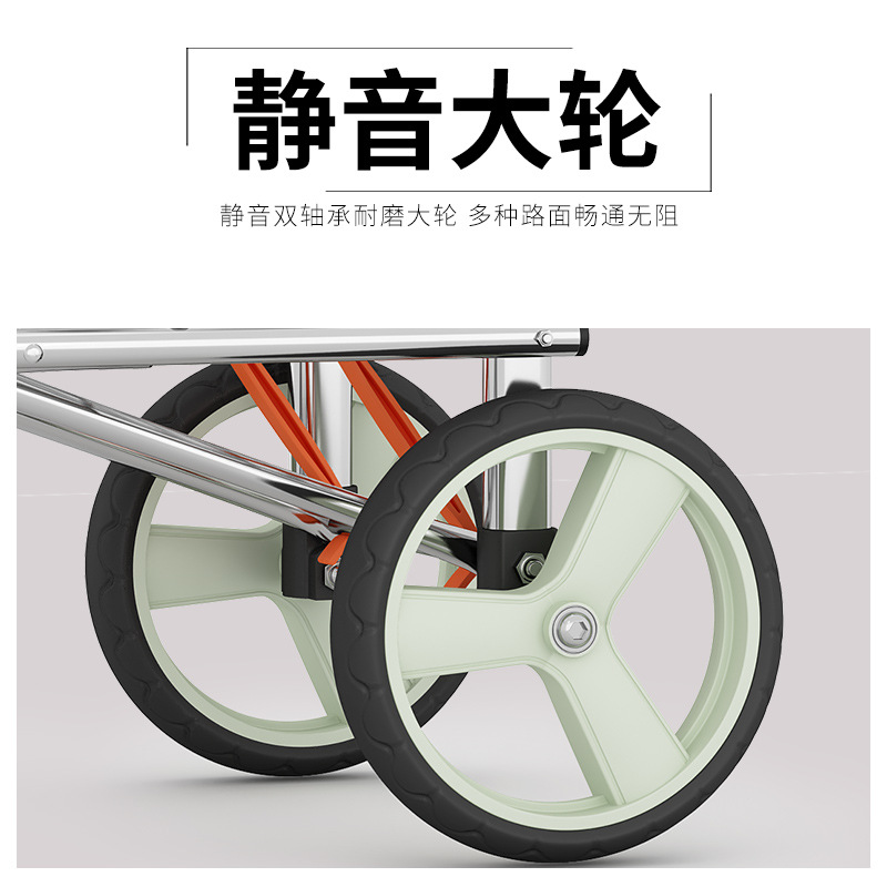 購物買菜小拉車大輪靜音可摺疊便攜快遞小車老人手推車拉貨拉杆車