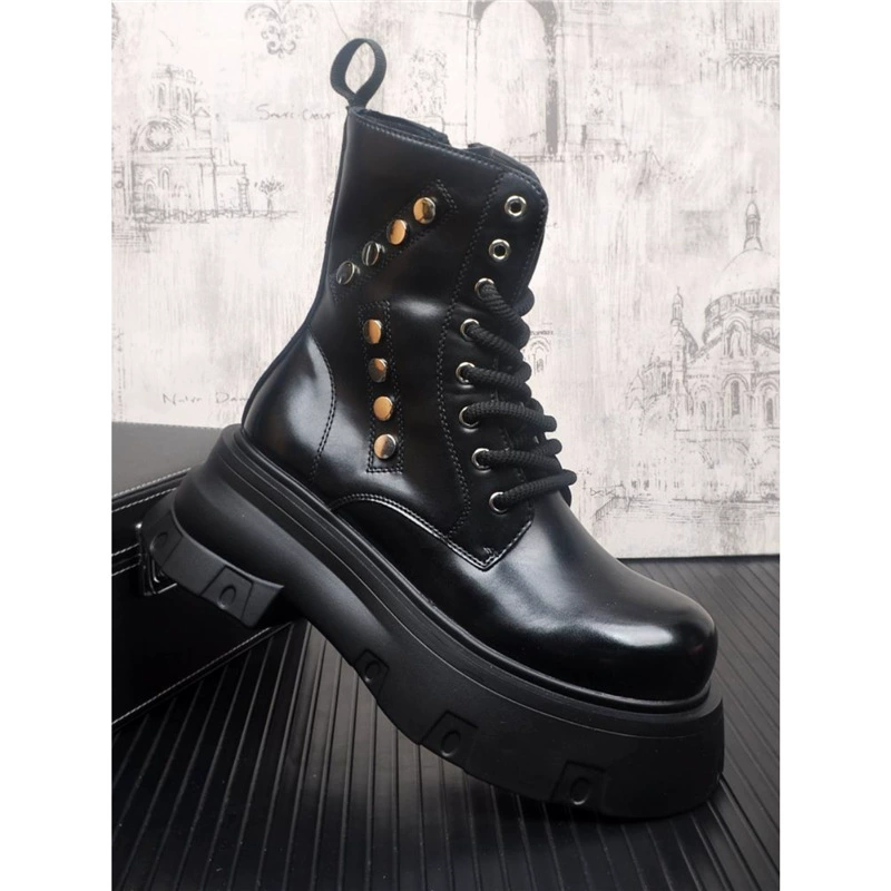 Martin сапоги мужские сапоги высокого класса дизайнерские панк мотоциклетные сапоги осенние толстые подошвы кожаные сапоги средние джинсовые сапоги