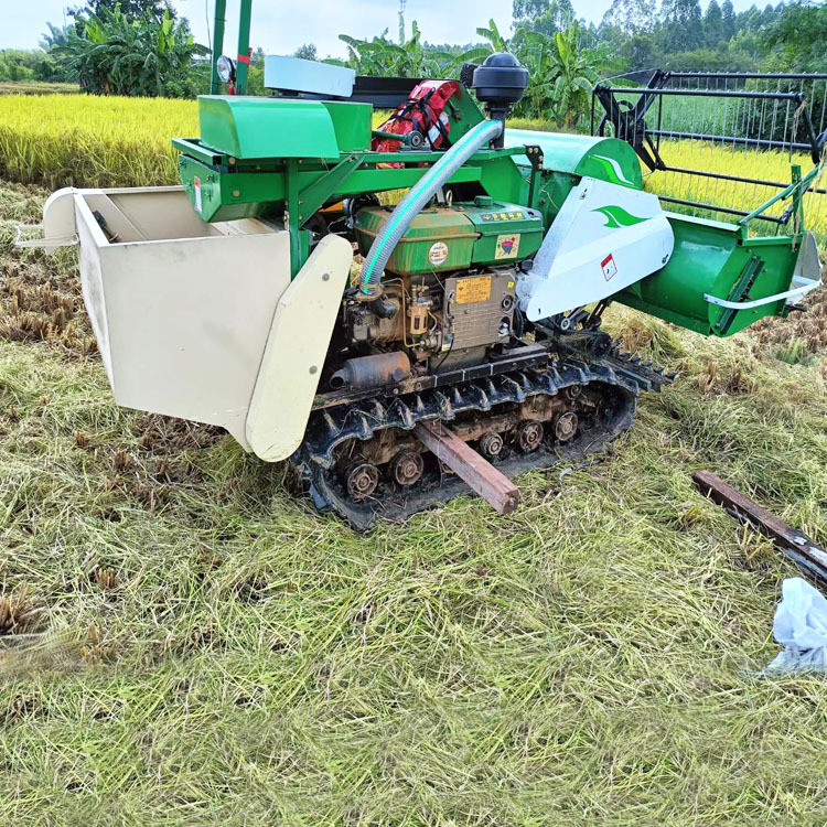 湖南家用水稻联合收割机麦子水稻收割脱粒一体机有装卸粮仓