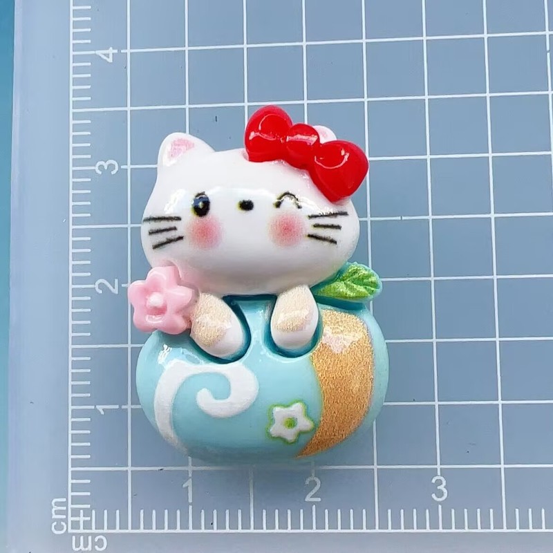 卡通蛋糕小猫树脂配件diy自制发夹钥匙扣美瞳盒冰箱贴水杯贴片|undefined